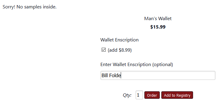 Optional text with additional pricing